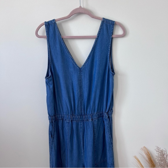 Splendid denim chambray jumpsuit wide leg crop - Picture 7 of 8